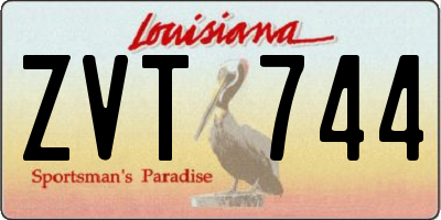 LA license plate ZVT744