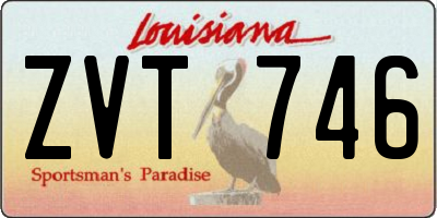 LA license plate ZVT746