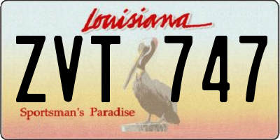 LA license plate ZVT747
