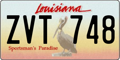 LA license plate ZVT748