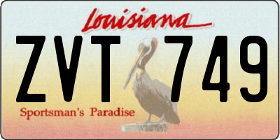 LA license plate ZVT749