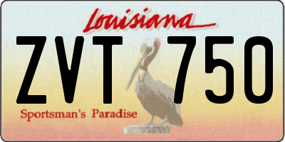LA license plate ZVT750
