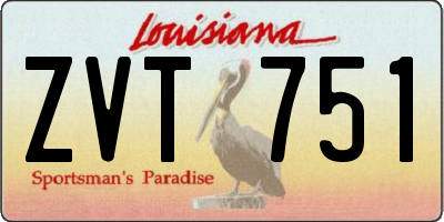 LA license plate ZVT751