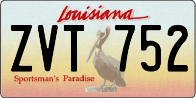 LA license plate ZVT752
