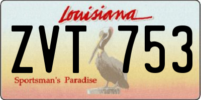 LA license plate ZVT753