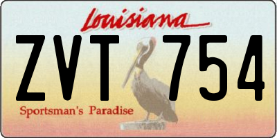 LA license plate ZVT754