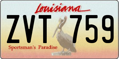 LA license plate ZVT759