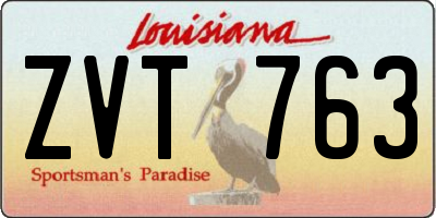 LA license plate ZVT763