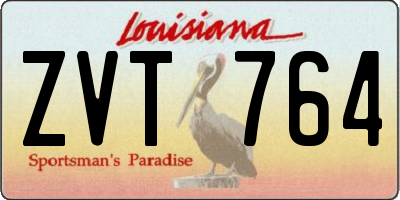 LA license plate ZVT764