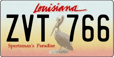 LA license plate ZVT766