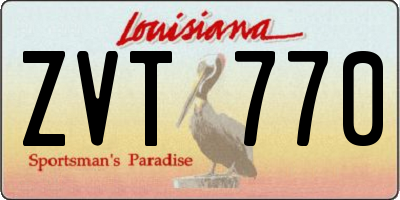 LA license plate ZVT770