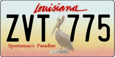 LA license plate ZVT775