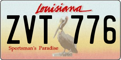 LA license plate ZVT776