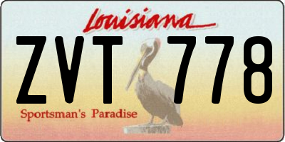 LA license plate ZVT778