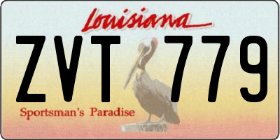LA license plate ZVT779