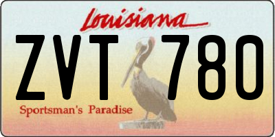 LA license plate ZVT780