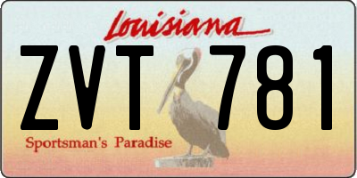 LA license plate ZVT781