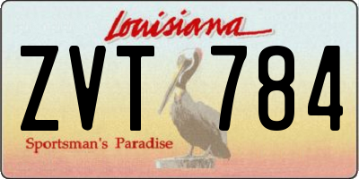 LA license plate ZVT784