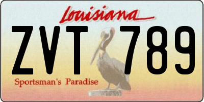 LA license plate ZVT789