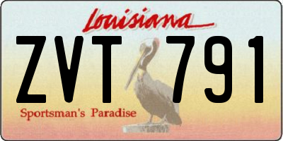 LA license plate ZVT791