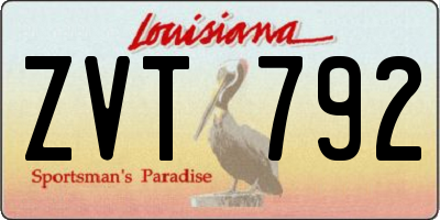 LA license plate ZVT792