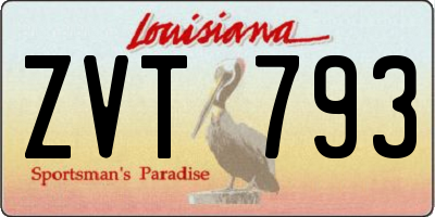 LA license plate ZVT793