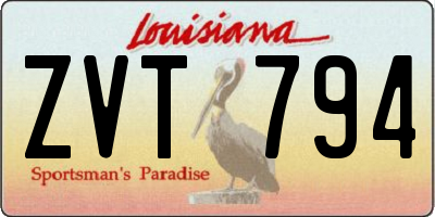 LA license plate ZVT794