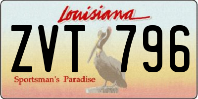 LA license plate ZVT796