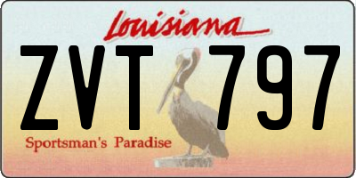 LA license plate ZVT797
