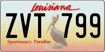 LA license plate ZVT799