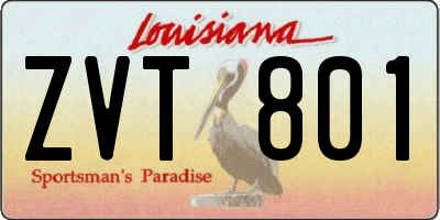 LA license plate ZVT801