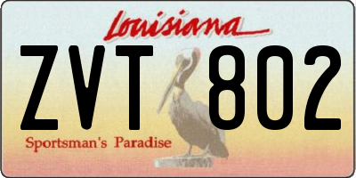 LA license plate ZVT802