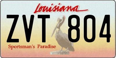 LA license plate ZVT804