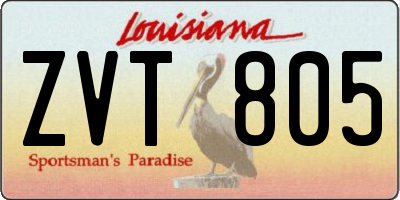 LA license plate ZVT805