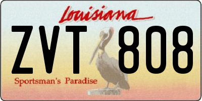 LA license plate ZVT808