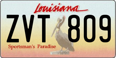 LA license plate ZVT809
