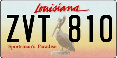 LA license plate ZVT810