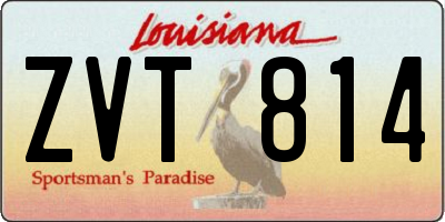 LA license plate ZVT814