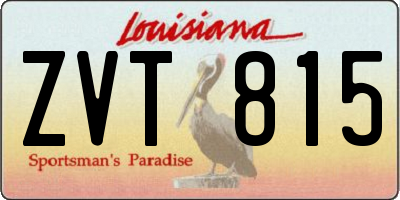 LA license plate ZVT815