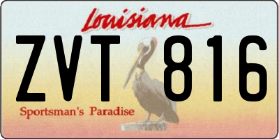 LA license plate ZVT816