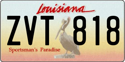 LA license plate ZVT818