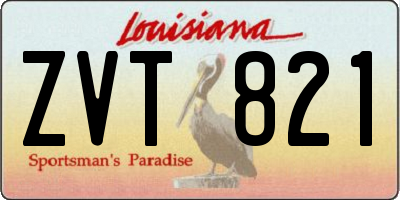 LA license plate ZVT821