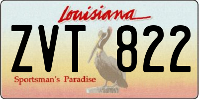 LA license plate ZVT822