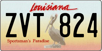 LA license plate ZVT824