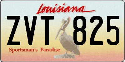 LA license plate ZVT825