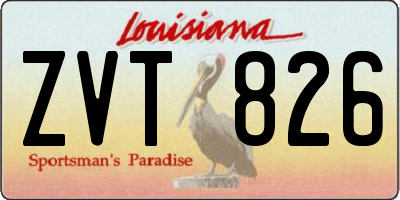 LA license plate ZVT826