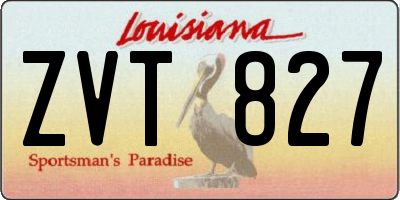 LA license plate ZVT827