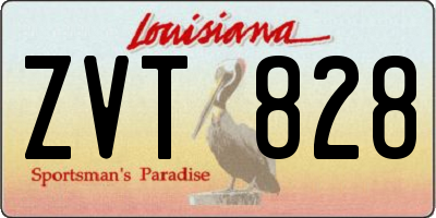 LA license plate ZVT828