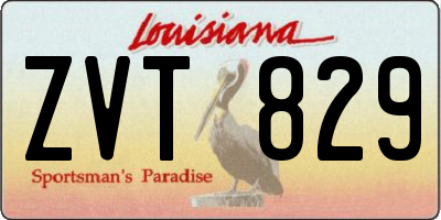 LA license plate ZVT829