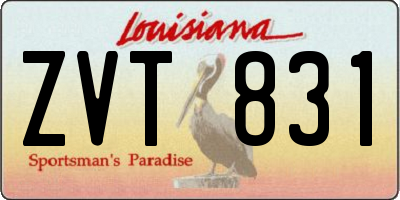 LA license plate ZVT831